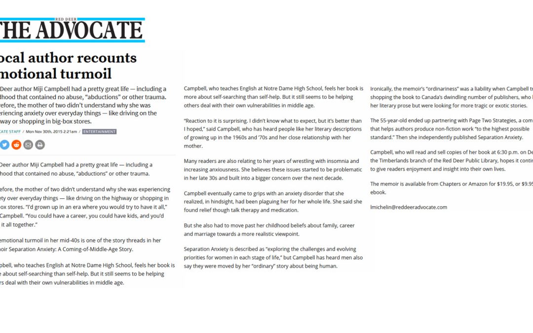 Recounting Emotional Turmoil – Red Deer Advocate